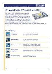 EK Vario Plotter VP 500 full size (A3) At a glance - EK-Team