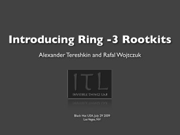 Ring -3 Rootkits