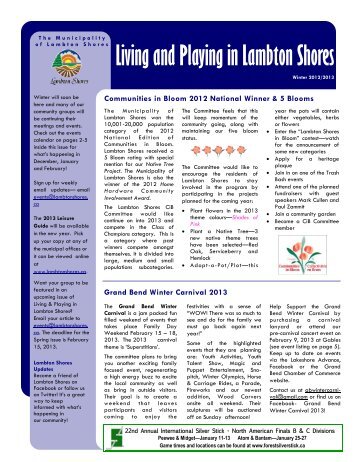 See attached 2012 Winter newsletter (PDF) - The Municipality of ...