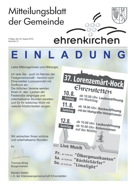 Ferienprogramm 2012 - Gemeinde Ehrenkirchen