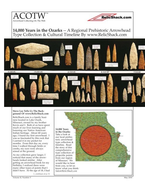 14000 Years in the Ozarks - Arrowhead Collecting On The Web