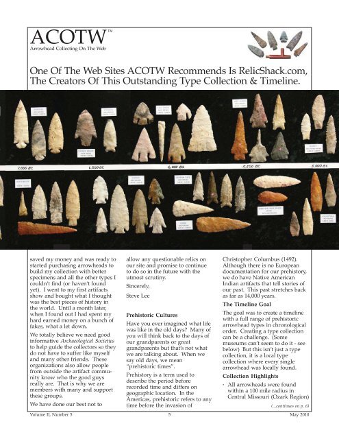 14000 Years in the Ozarks - Arrowhead Collecting On The Web