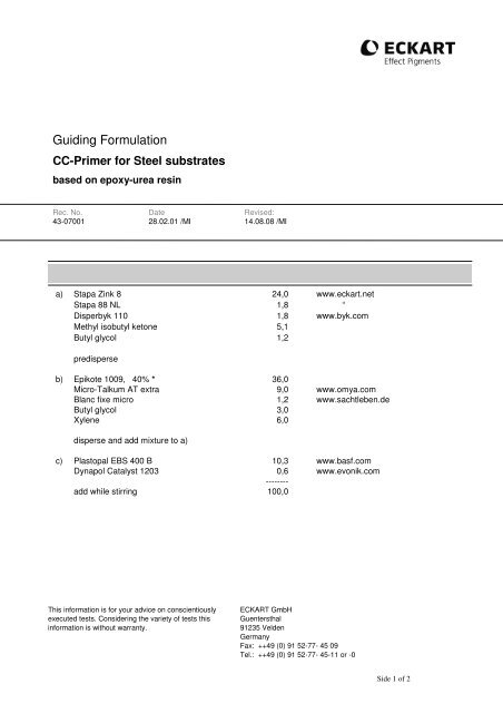 Guiding Formulation