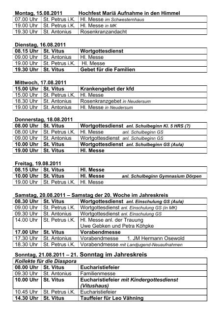 Pfarreiengemeinschaft - Katholische Pfarrgemeinde Sankt Vitus ...