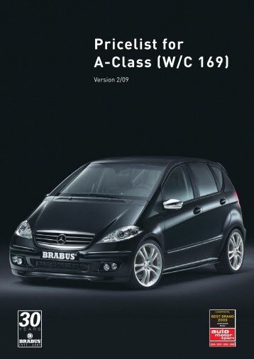 Pricelist for A-Class (W/C 169) - EC exclusive carparts