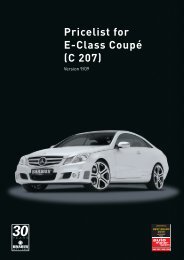 Pricelist for E-Class CoupÃƒÂƒÃ‚Â© (C 207) - EC exclusive carparts