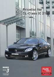 Pricelist for CL-Class (C 216) - EC exclusive carparts