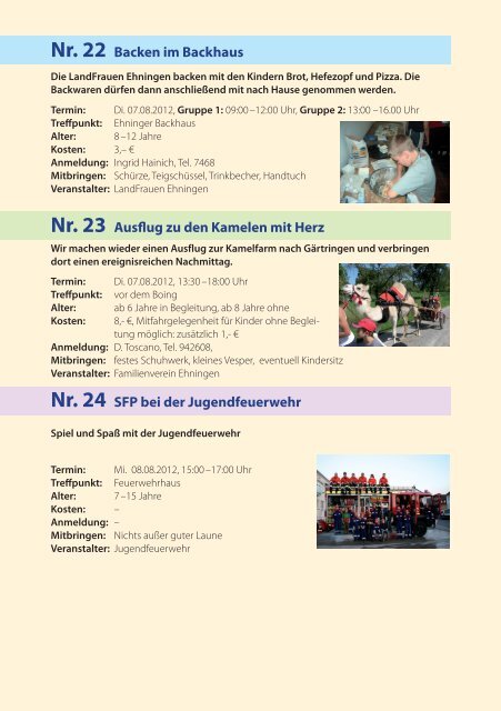 Sommerferienprogramm 2012 - Ehningen