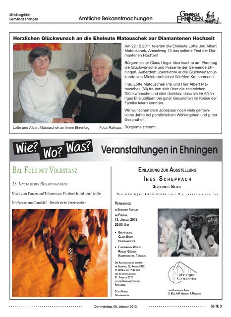 Mitteilungsblatt vom 05.01.2012 - Ehningen