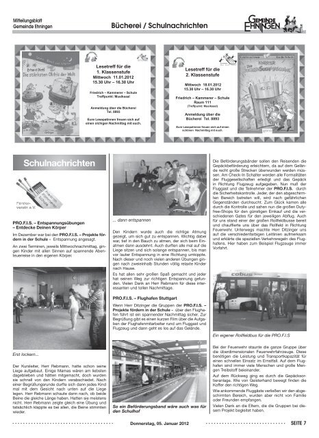 Mitteilungsblatt vom 05.01.2012 - Ehningen