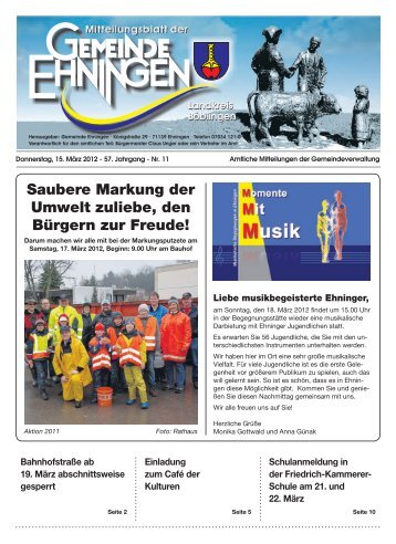 Mitteilungsblatt vom 15.03.2012 - Ehningen