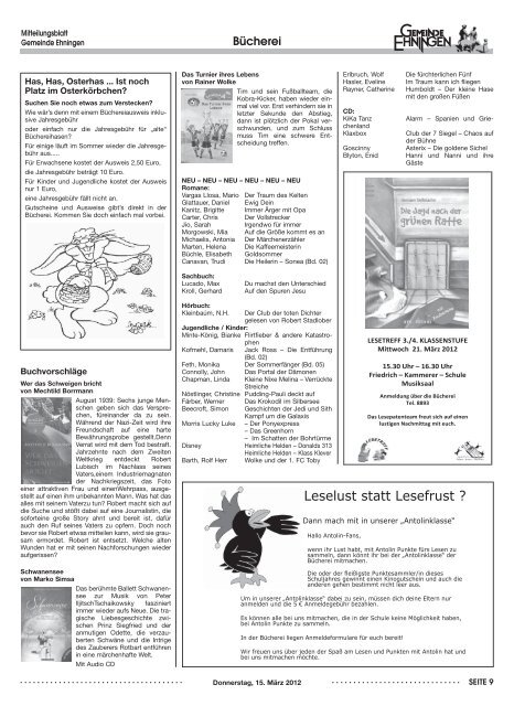 Mitteilungsblatt vom 15.03.2012 - Ehningen