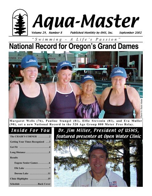 National Record for Oregon's Grand Dames - Oregon Masters ...
