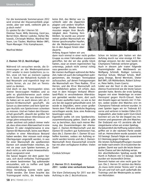 PSC Tennis Magazin 2012 (Teil 4) - Pulheimer SC