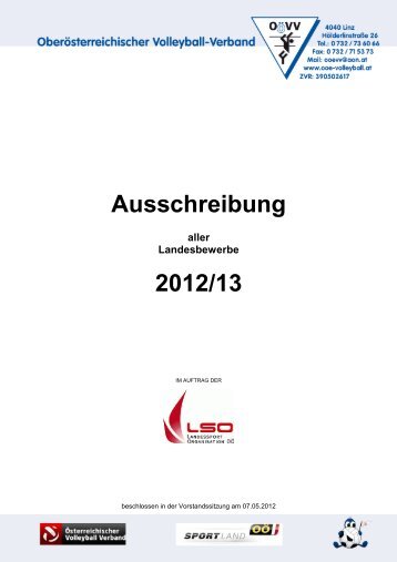 Ausschreibung 2012/13 - Oberösterreichischer Volleyball Verband