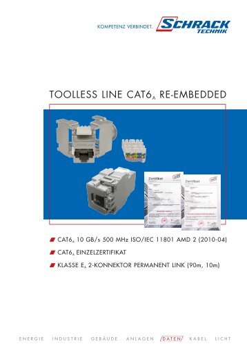 TOOLLESS LINE CAT6A RE-EMBEDDED - Schrack