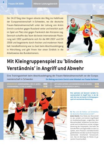 Mit Kleingruppenspiel zu 'blindem Verständnis' in Angriff und Abwehr