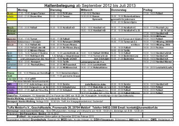 Hallenbelegung ab September 2012 bis Juli 2013 - TuRa Meldorf ...