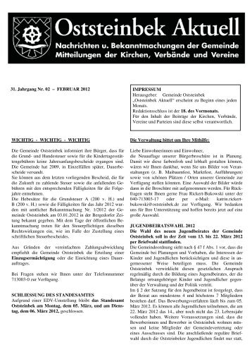 Ausgabe Februar 2012 - Gemeinde Oststeinbek