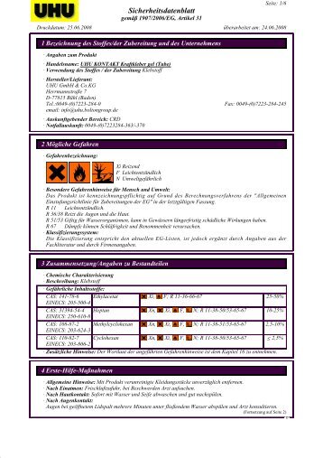 Sicherheitsdatenblatt - Eisenwaren KWL KG