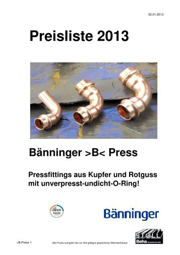 Preisliste 2013