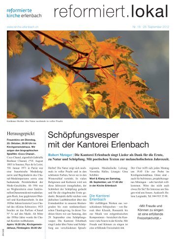 reformiert.lokal Nr. 18 vom 28. September 2012 - Kirche Erlenbach