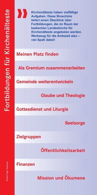 Fortbildungen für - Evangelische Landeskirche in Baden