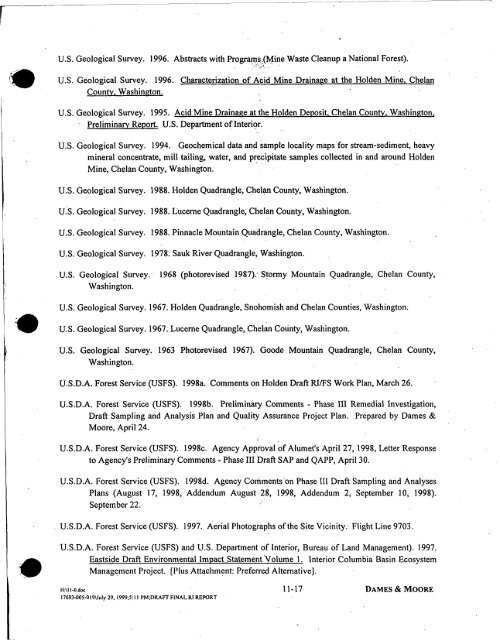 Dames & Moore, 1999 - USDA Forest Service