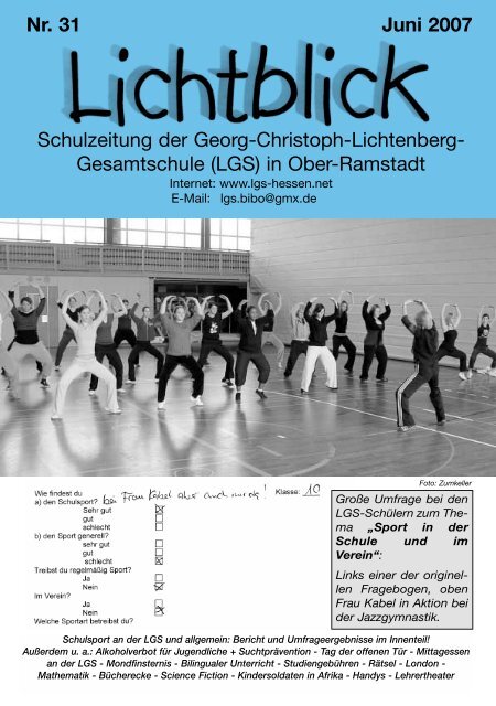 Lichtblick 2007 06 - Georg-Christoph-Lichtenberg-Schule in Ober ...