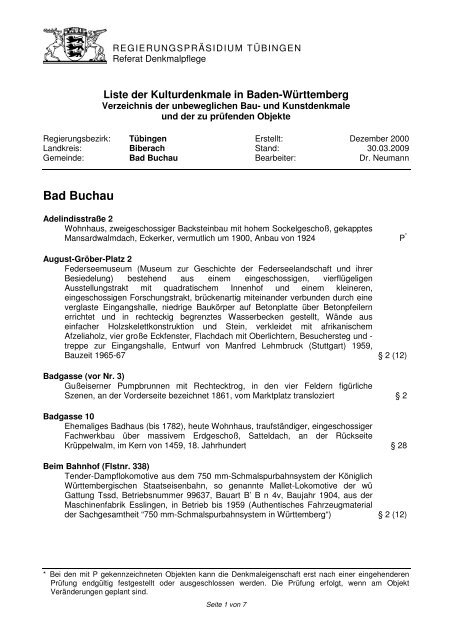 Bad Buchau, Vorlage Internet - Landkreis Biberach