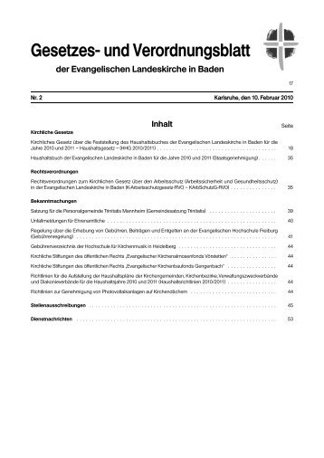 Gesetzes- und Verordnungsblatt - Evangelische Landeskirche in ...