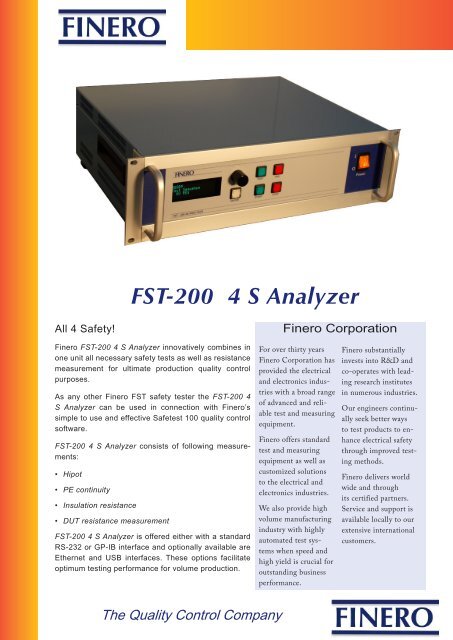 Finero FST-200 4 S - SMT Setzer Messtechnik