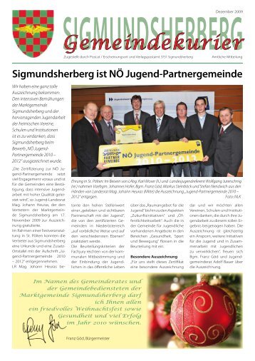 Gemeindekurier - in der Marktgemeinde Sigmundsherberg