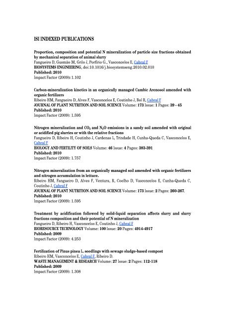 Curriculum Vitae - UIQA Unidade de Investigação Química Ambiental