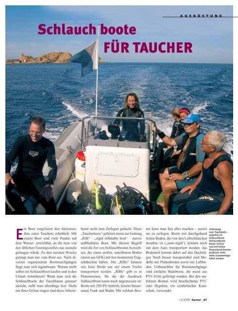 AQUANAUT: Schlauchboote für Taucher - Dietrich Hub