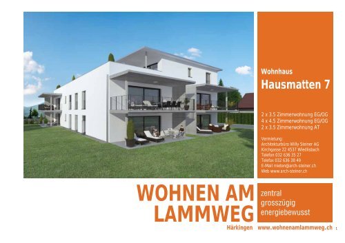 WOHNEN AM LAMMWEG - Architekturbüro Willy Steiner AG