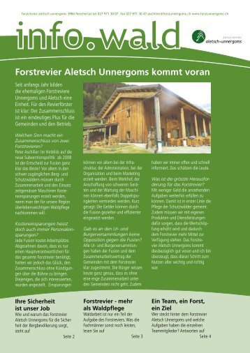 Info Wald 06 - Forstrevier Aletsch Unnergoms