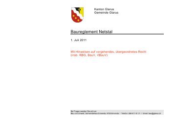 Baureglement Netstal - Gemeinde Glarus - Glarus.ch