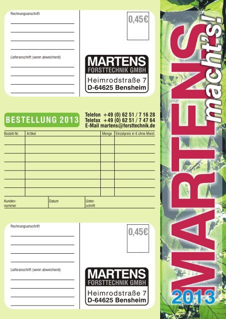 Martens Katalog 2013 - MARTENS Forsttechnik GmbH