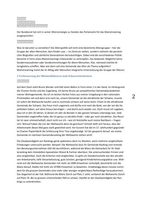 Erfa Thun 2012 Referat Richard Züsli - ProSenior Bern