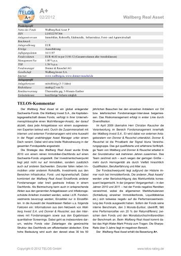 TELOS-Rating - Donner & Reuschel