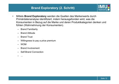 Brand Exploratory - IMU - Marketing - Universität Bern