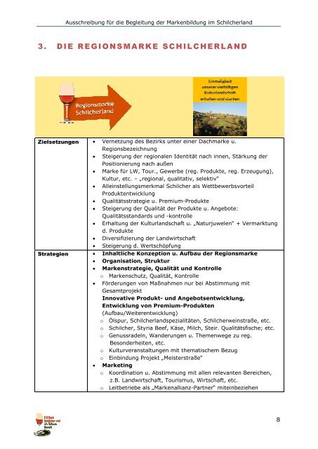 Ausschreibung für die Begleitung der Markenbildung im Schilcherland