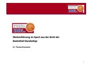 Markenführung im Sport aus der Sicht der Basketball Bundesliga