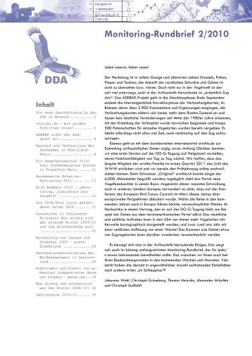 Monitoring-Rundbrief 2/2010 - Dachverband Deutscher Avifaunisten