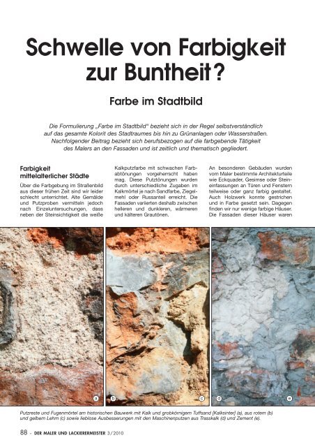 Schwelle von Farbigkeit zur Buntheit? Farbe im Stadtbild