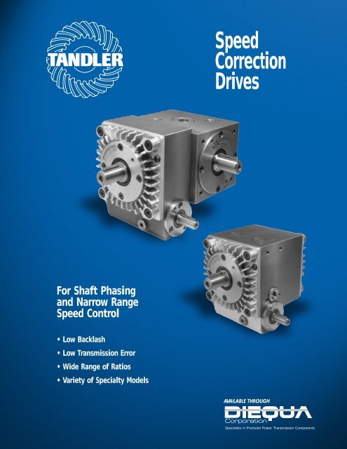 Speed Correction Drives For Shaft Phasing and Narrow - Zycon