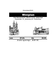 Unser Miniplan - St. Johannes