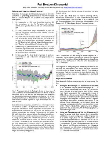 Fact Sheet zum Klimawandel - Potsdam Institute for Climate Impact ...