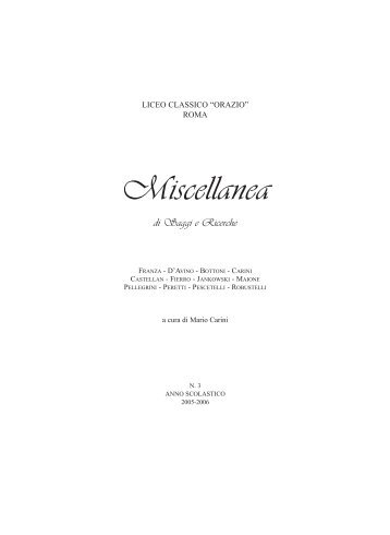 MISCELLANEA 2005 2006.pdf - Liceo Ginnasio Statale Orazio di ...